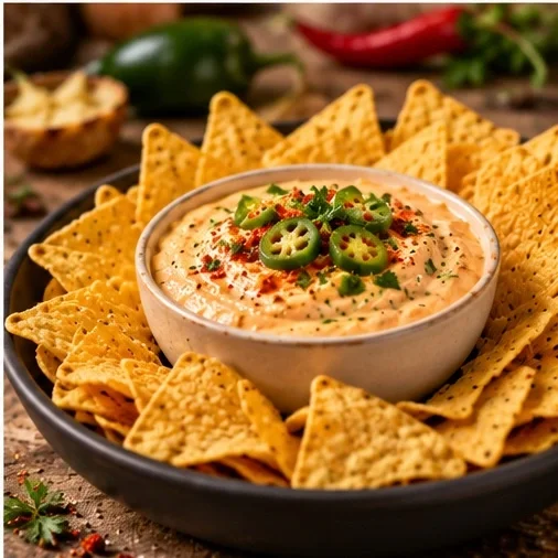 Nachos mit cremigem Dip